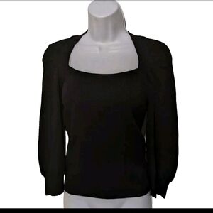 NWT Minnie Rose Pullover Sweater Long Sleeve Volume Sleeve Black XS